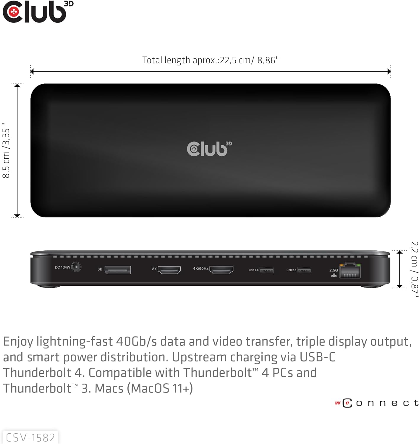 Club3D Thunderbolt4 12-in-1 Dockingstation retail
