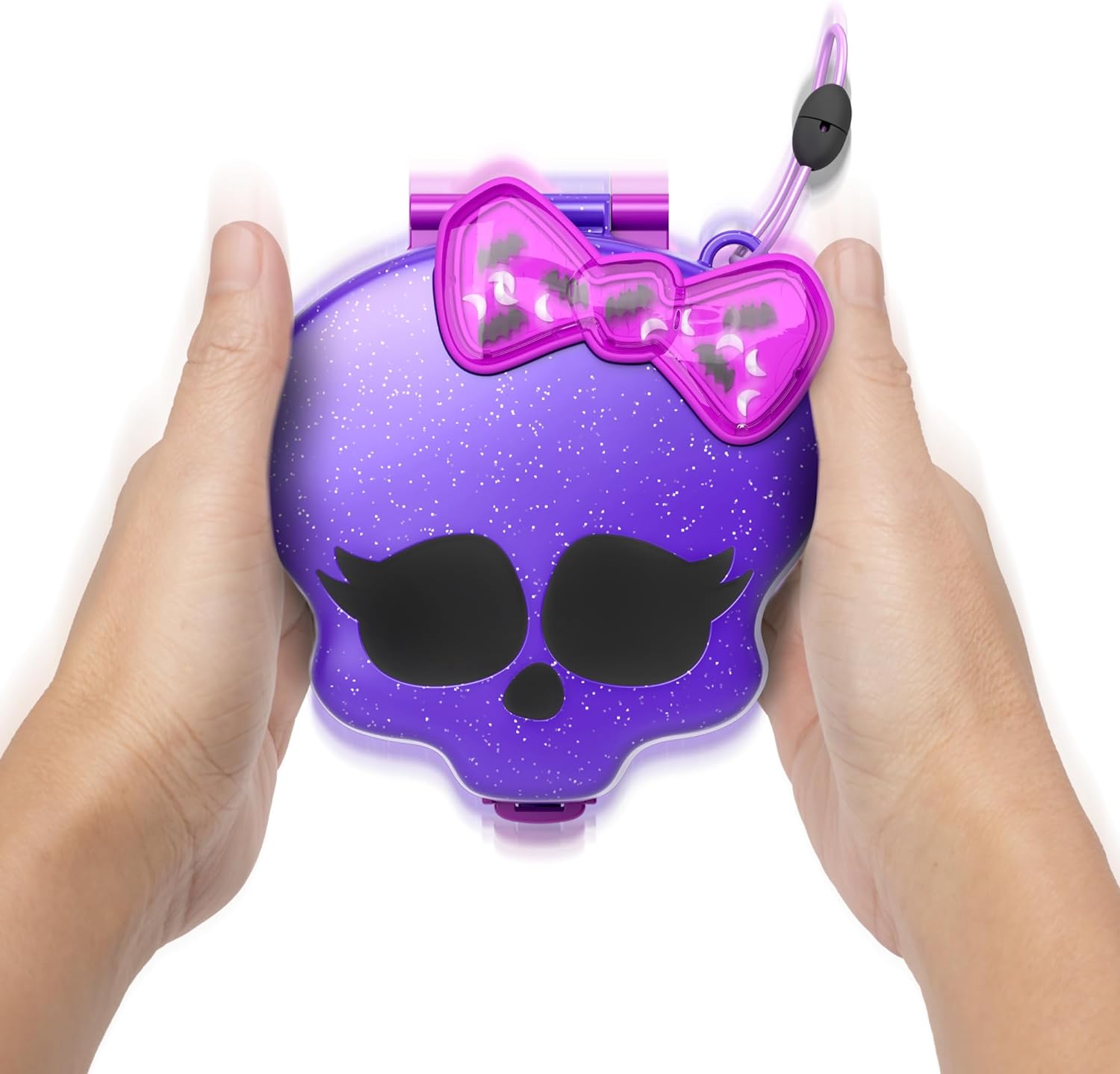 Polly Pocket Estuche Monster High Set de Juego con 3 muñecas y Accesorios, se Convierte en Instituto, Juguete +4 años (Mattel HVV58
