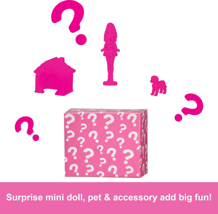 Barbie Mini BarbieLand Doll House Sets, Mini Dreamhouse with Surprise 1.5-inch Barbie Doll, Furniture & Accessories, Plus Elevator & Pool, 4Y+, HYF45
