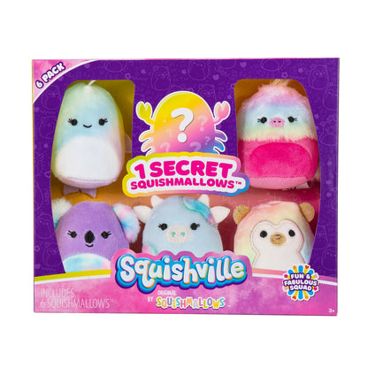 Squishville by Original Squishmallows Fun & Fabulous Squad Plush - Six 2-Inch Squishmallows Plush - Toys for Kids Honor Roll Squad