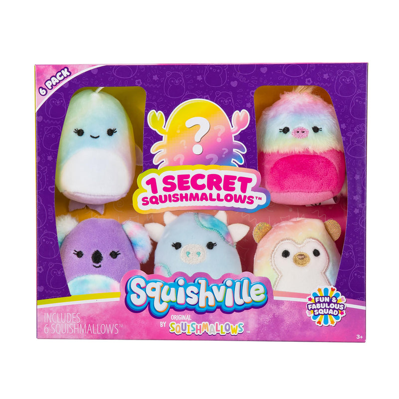 Squishville by Original Squishmallows Fun & Fabulous Squad Plush - Six 2-Inch Squishmallows Plush - Toys for Kids Honor Roll Squad