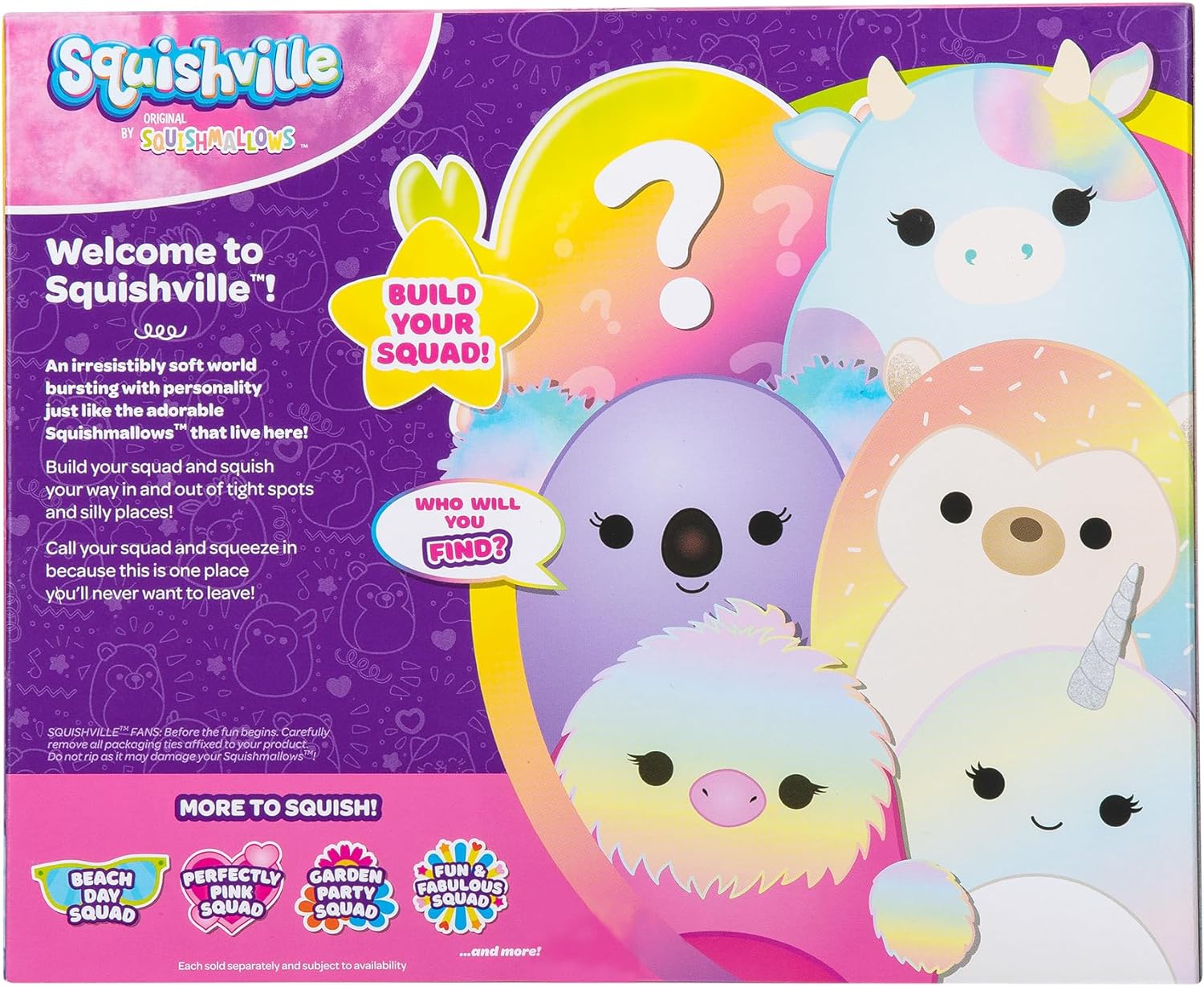 Squishville by Original Squishmallows Fun & Fabulous Squad Plush - Six 2-Inch Squishmallows Plush - Toys for Kids Honor Roll Squad