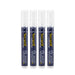Securit Waterproof Glass & Chalkboard Markers - Pack of 4 Liquid Chalk Pens with 6mm Nib - Use on Blackboards, Glass, Metal, Plastic and More! (White