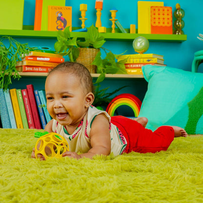 Bright Starts Oball Easy Grasp Ananas Beiring Spielzeug, Hold My Own Kollektion, BPA-frei, Unisex, Neugeborene und lter