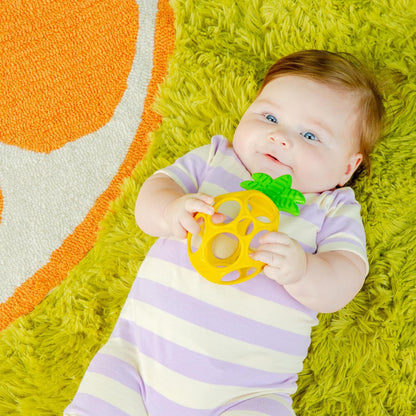 Bright Starts Oball Easy Grasp Ananas Beiring Spielzeug, Hold My Own Kollektion, BPA-frei, Unisex, Neugeborene und lter