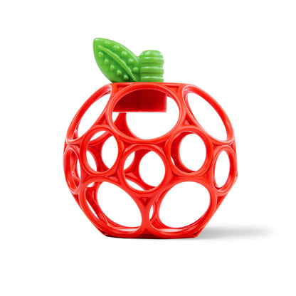 Bright Starts Oball Easy Grasp Red Apple Teether Toy, Hold My Own Collection, Unisex, Newborn and Up