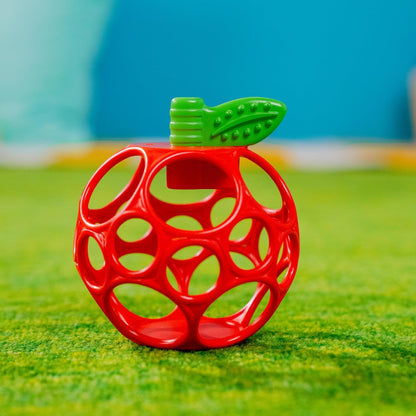 Bright Starts Oball Easy Grasp Red Apple Teether Toy, Hold My Own Collection, Unisex, Newborn and Up