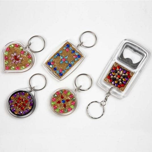 Key rings, size 40x50 mm, Rectangular, 25pcs