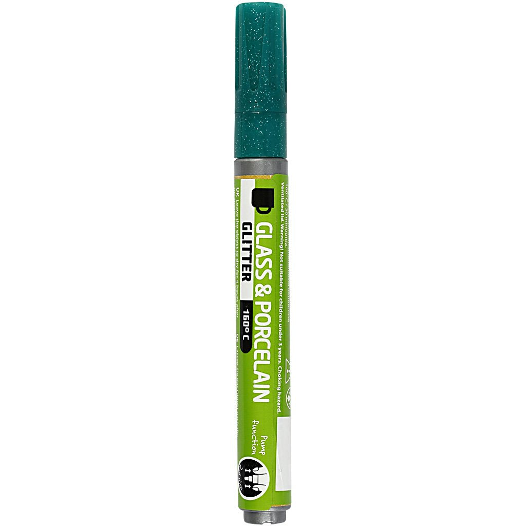 Creativ Company Glass & Porcelain Markers, Dark Green, One Size