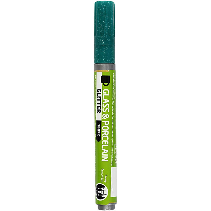 Creativ Company Glass & Porcelain Markers, Dark Green, One Size