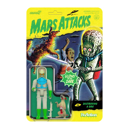 SUPER7 - Mars Attacks Destroying a Dog Glow Reaction Figure 3.75 inch Modern 3.75 inch scale