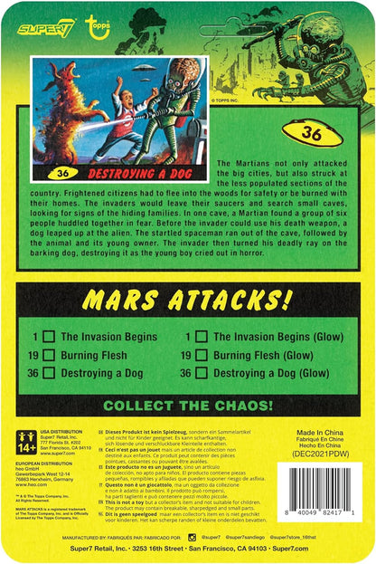 SUPER7 - Mars Attacks Destroying a Dog Glow Reaction Figure 3.75 inch Modern 3.75 inch scale