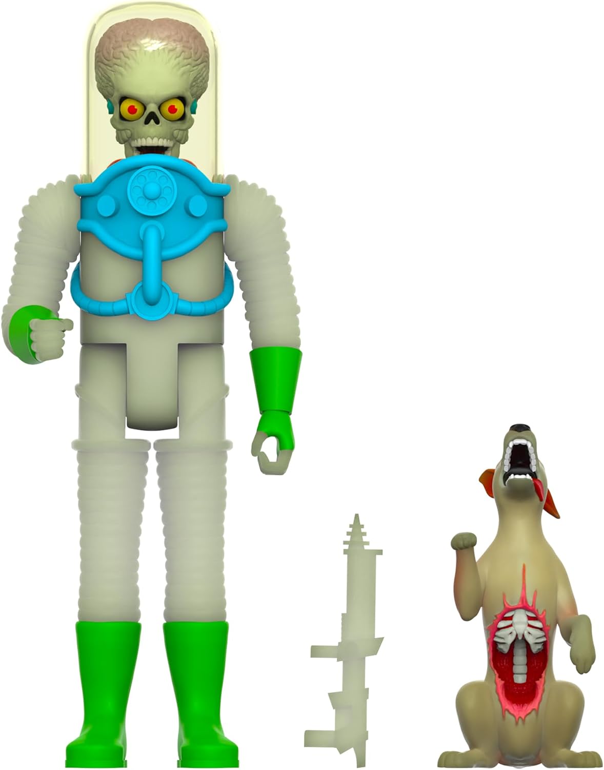 SUPER7 - Mars Attacks Destroying a Dog Glow Reaction Figure 3.75 inch Modern 3.75 inch scale