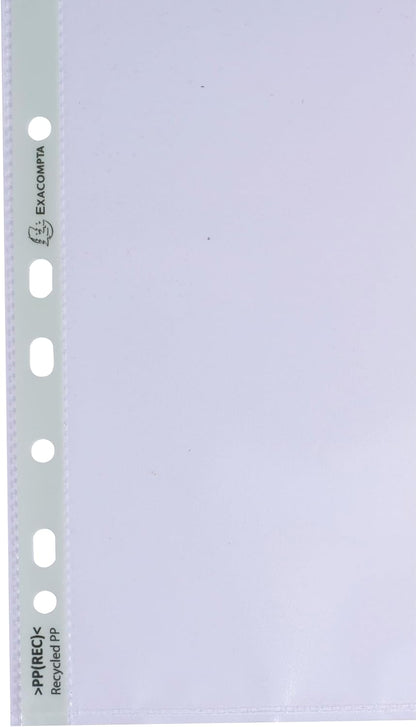 Exacompta - Ref 5320E - Box of 100 Forever Punched Pockets - Made of Recycled Grained Polypropylene - Thickness 6/100th - Dimensions: 23 x 30.5 cm - Format to File A4 - Crystal Colour