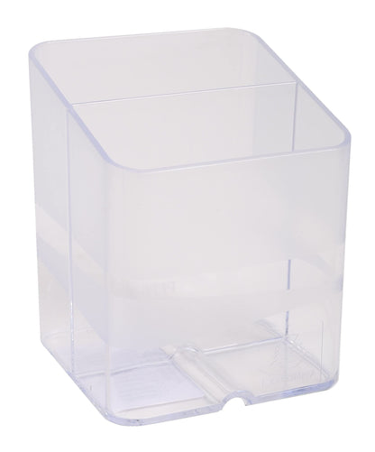 Exacompta - Ref 67723D - Pen Pot PEN-CUBE - 74 x 74 x 93mm in Size, 2 Compartments for Organising Pens & Pencils, Groove Underneath to Feed Cables - Office