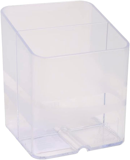 Exacompta - Ref 67723D - Pen Pot PEN-CUBE - 74 x 74 x 93mm in Size, 2 Compartments for Organising Pens & Pencils, Groove Underneath to Feed Cables - Office