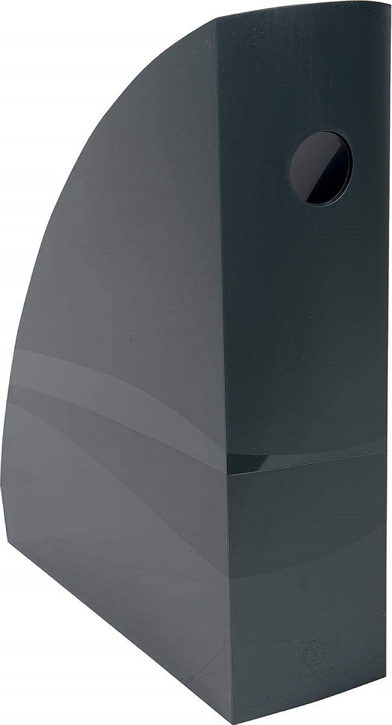 Exacompta - Ref 18207D - Magazine File MAG-CUBE - 266 x 82 x 305mm, Finger Hole on Spine, Suitable for A4+ Documents, Large Storage Capacity - Office Mouse Grey