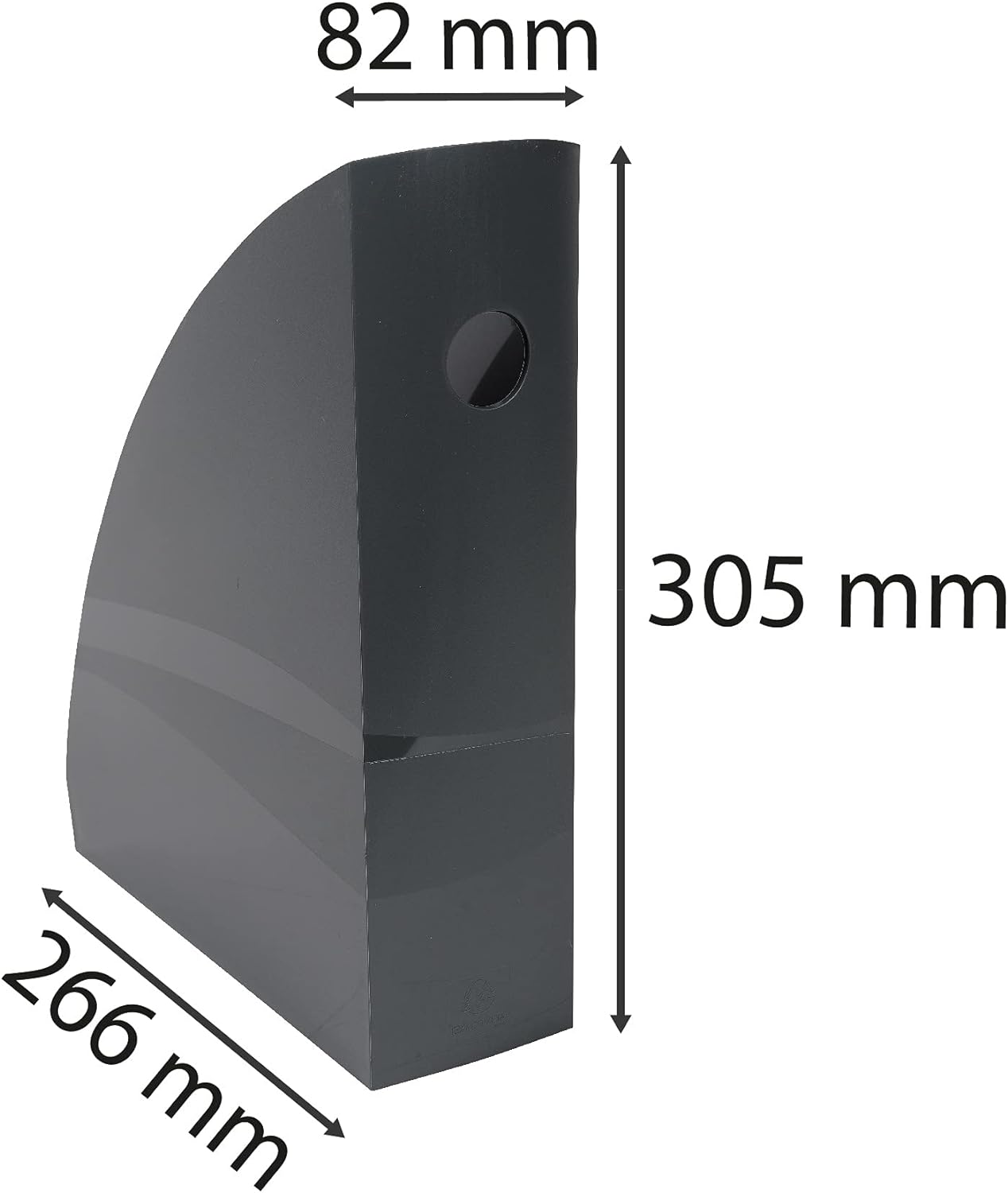 Exacompta - Ref 18207D - Magazine File MAG-CUBE - 266 x 82 x 305mm, Finger Hole on Spine, Suitable for A4+ Documents, Large Storage Capacity - Office Mouse Grey