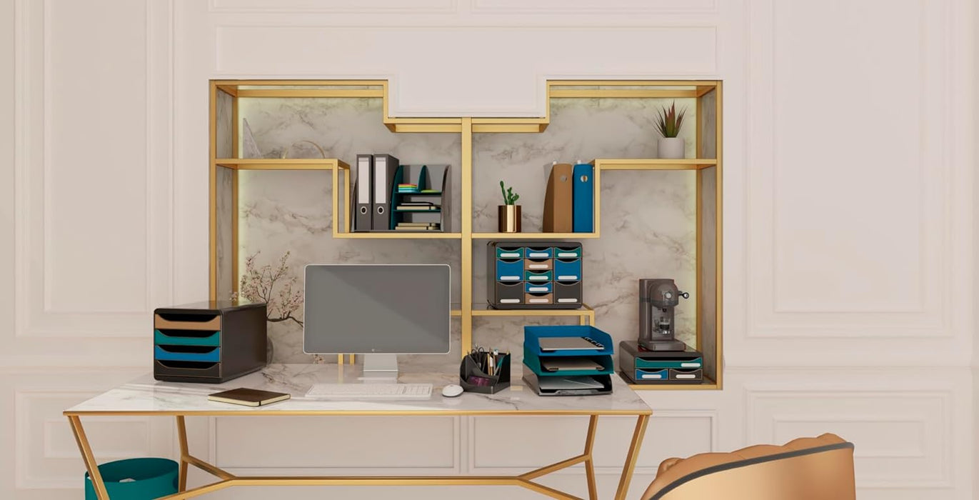 Exacompta - Ref 18229D - 1 Neo Deco Mag-Cube Magazine Rack - Copper Gold