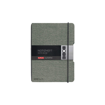 herlitz 50033720 Notebook Flex Linen A6 40 Sheets Dotted, FSC Mix, Colour: Grey, Pack of 1