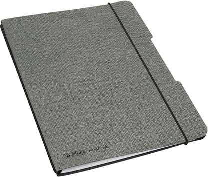 herlitz 50033720 Notebook Flex Linen A6 40 Sheets Dotted, FSC Mix, Colour: Grey, Pack of 1