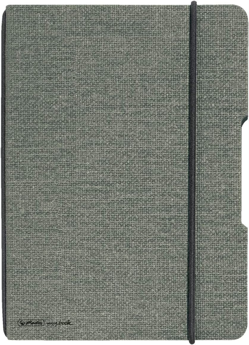 herlitz 50033720 Notebook Flex Linen A6 40 Sheets Dotted, FSC Mix, Colour: Grey, Pack of 1