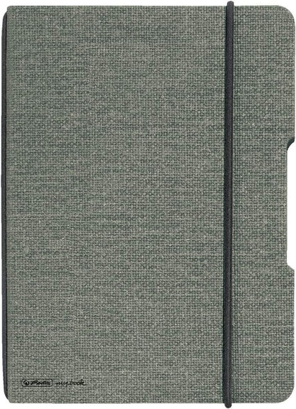 herlitz 50033720 Notebook Flex Linen A6 40 Sheets Dotted, FSC Mix, Colour: Grey, Pack of 1