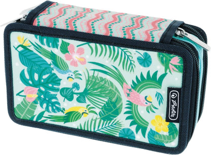 Herlitz TriCase 31-Piece Pencil Case with Motif, Sweet Jungle, Kindergepäck, writing case