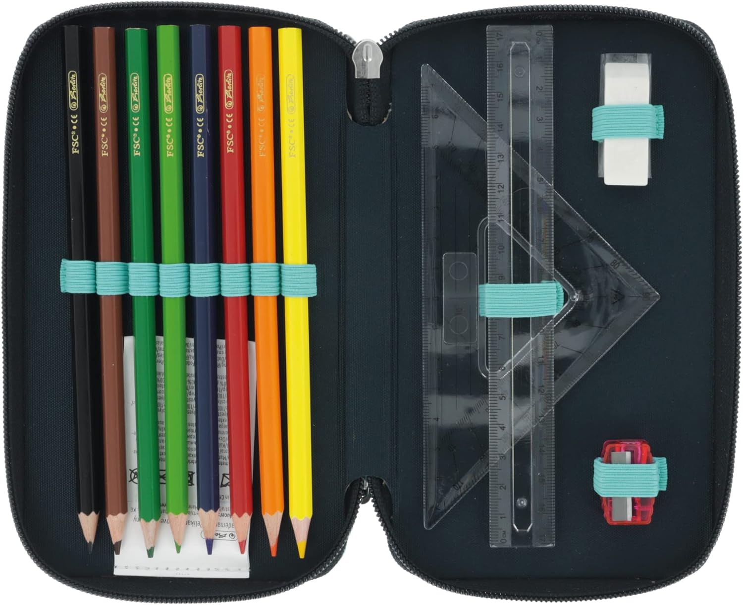 Herlitz TriCase 31-Piece Pencil Case with Motif, Sweet Jungle, Kindergepäck, writing case