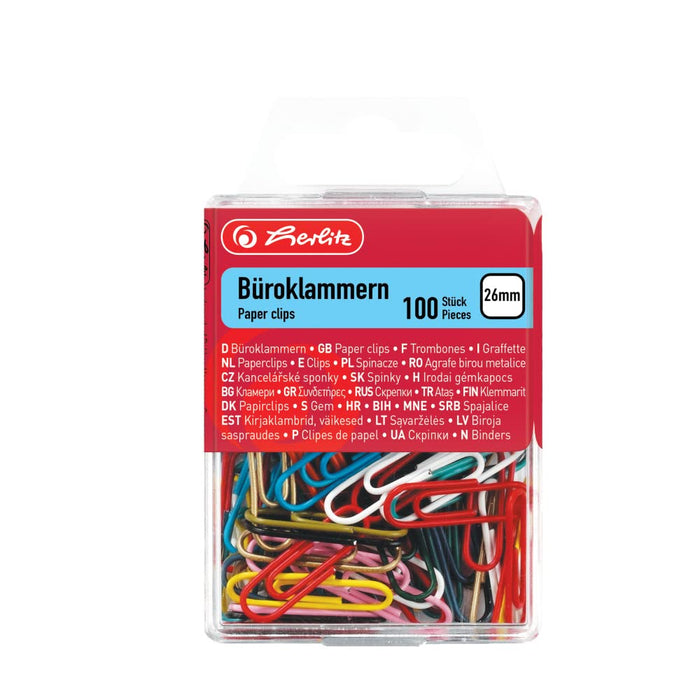 Herlitz 26 mm Paper Clips - Assorted 100 Stück 26 mm