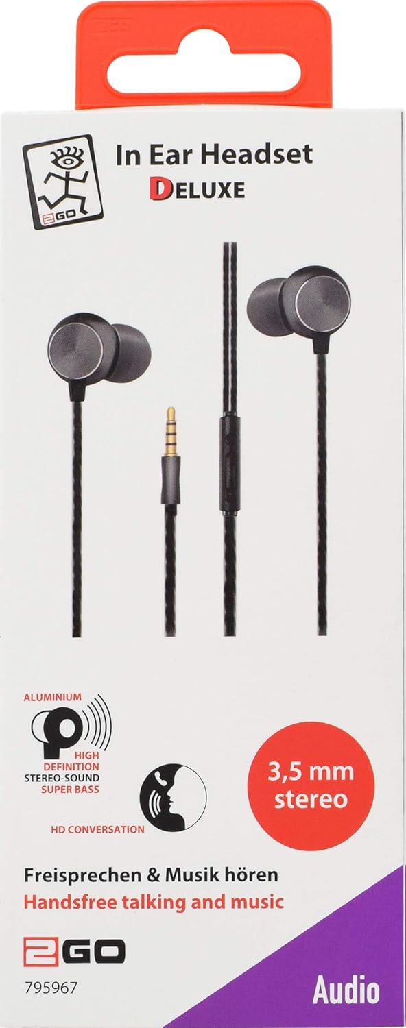 2GO In-Ear Stereo-Headset Deluxe - schwarz / ant