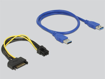 Delock 41426 Riser Karte PCI Express x1 x16 mit 60 cm USB Kabel
