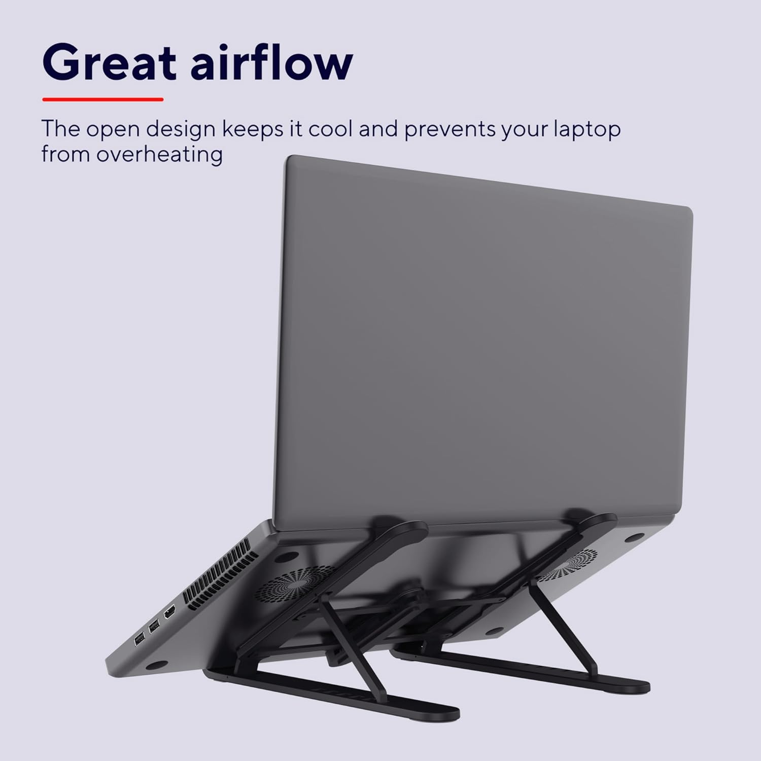 Trust Primo - Supporto portatile per computer portatile, per scrivania, 16", pieghevole, regolabile in altezza a 6 livelli, leggero, ergonomico, per MacBook Air, computer, tablet, casa, ufficio, Dell