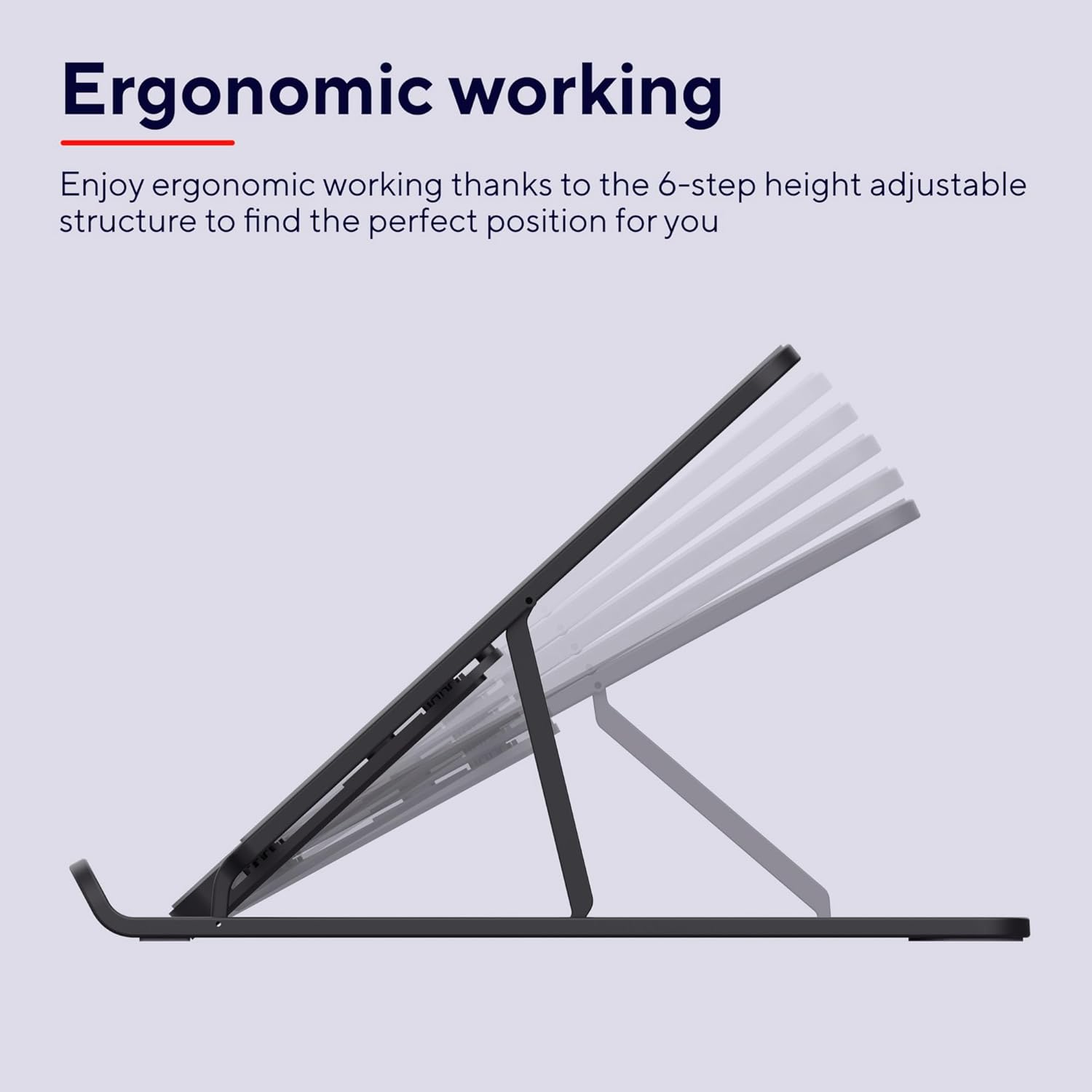 Trust Primo - Supporto portatile per computer portatile, per scrivania, 16", pieghevole, regolabile in altezza a 6 livelli, leggero, ergonomico, per MacBook Air, computer, tablet, casa, ufficio, Dell