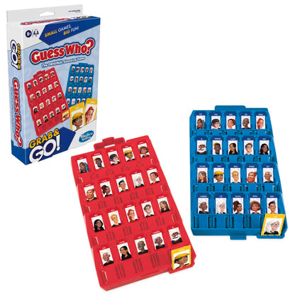 Hasbro Gaming Guess Who? Grab and Go, Jeu de devinettes Original pour Enfants, Jeu Portable à 2 Joueurs, Jeu de Voyage pour Enfants