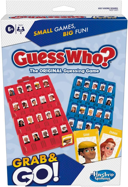 Hasbro Gaming Guess Who? Grab and Go, Jeu de devinettes Original pour Enfants, Jeu Portable à 2 Joueurs, Jeu de Voyage pour Enfants