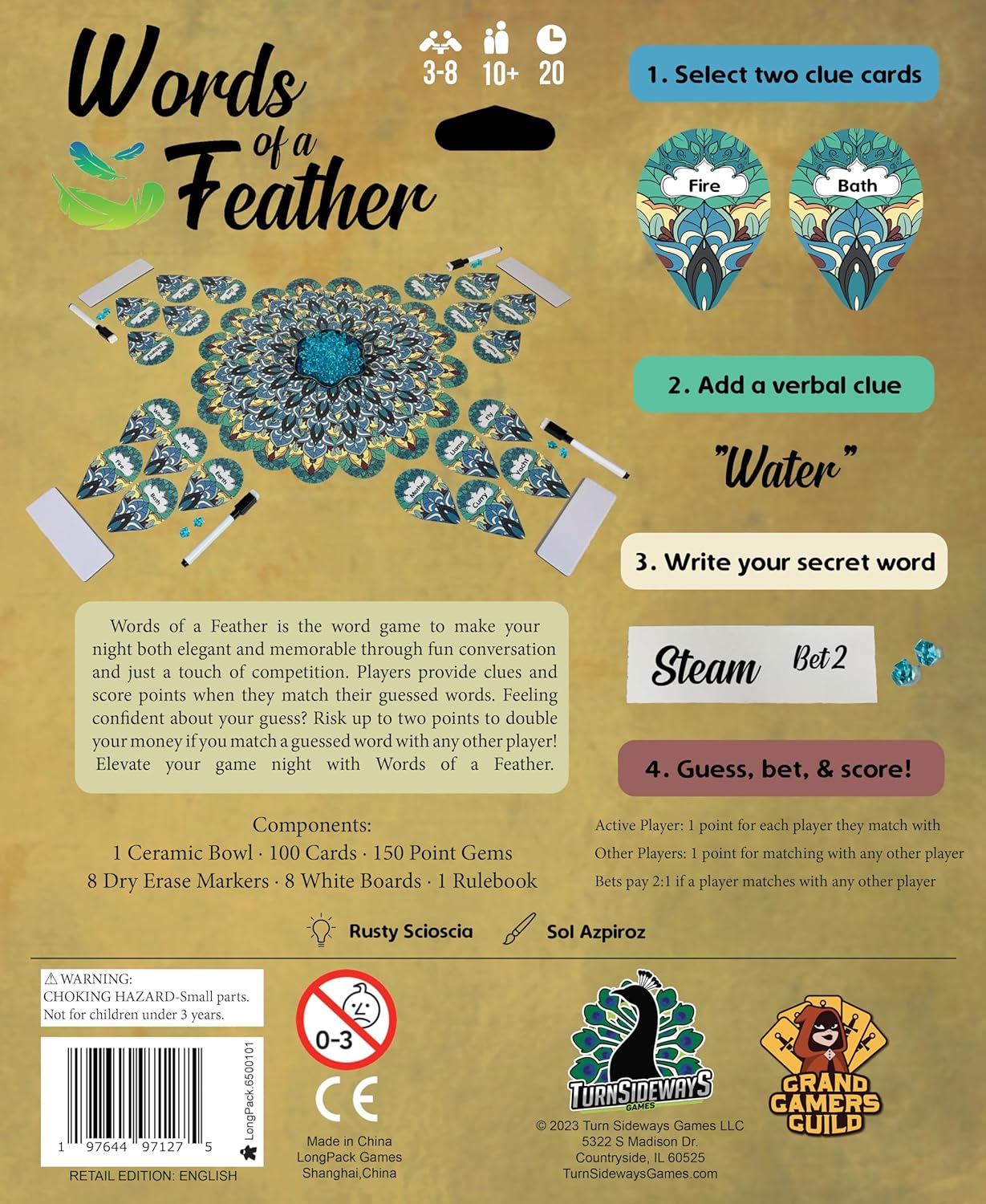 Words of A Feather: The Stunning Party Game for 3-8 Players | Connect Words and Clues in This Casual Card Game for Family Game Night