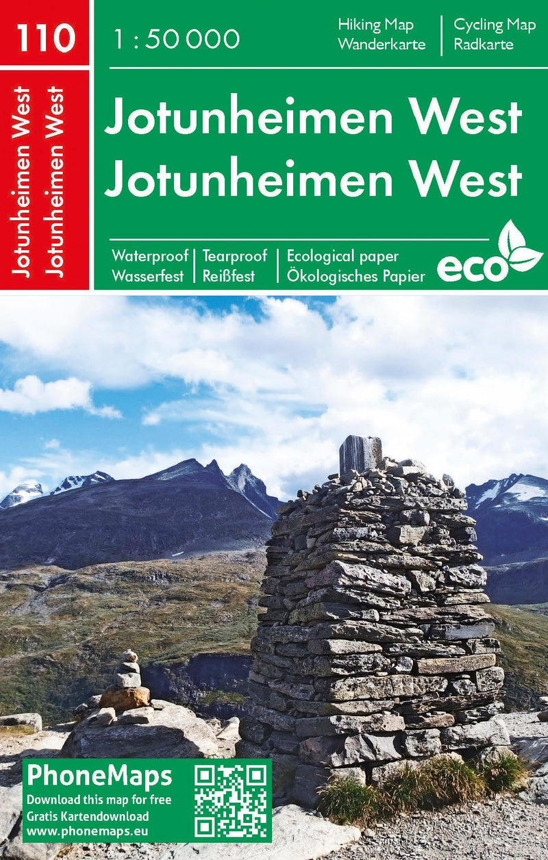 Jotunheimen West, Wander - Radkarte 1 : 50 000 (PhoneMaps Wander - Radkarte Norwegen)