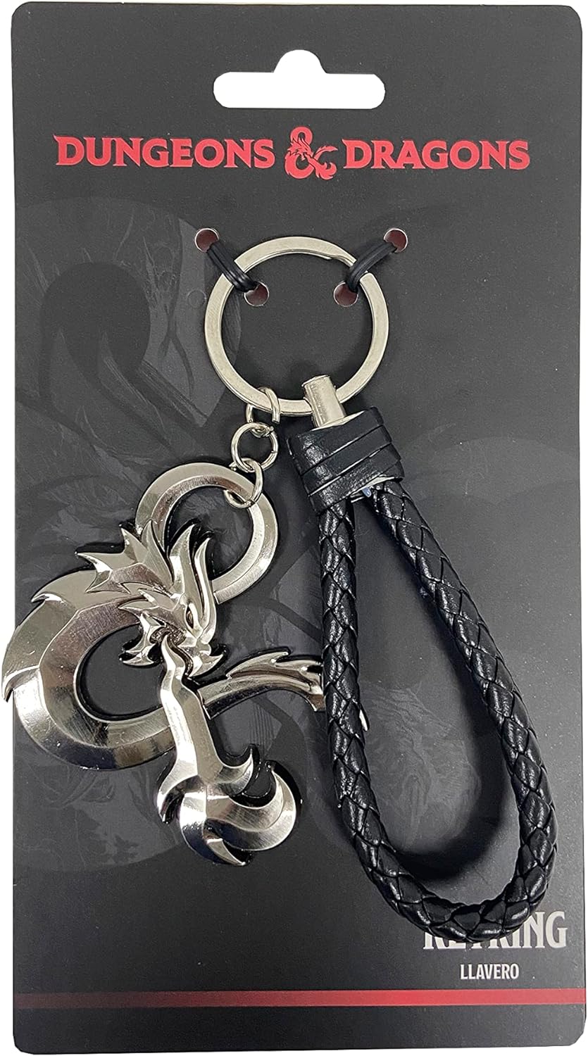 CYPBRANDS KR-01-DD D&D Keychain Toy, Metallic Silver, Estandar