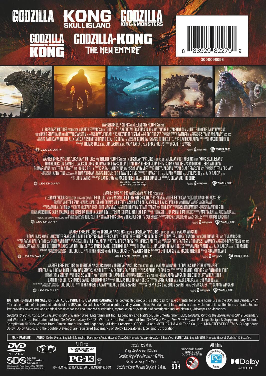 Godzilla/Kong Monsterverse 5-Film Collection (DVD