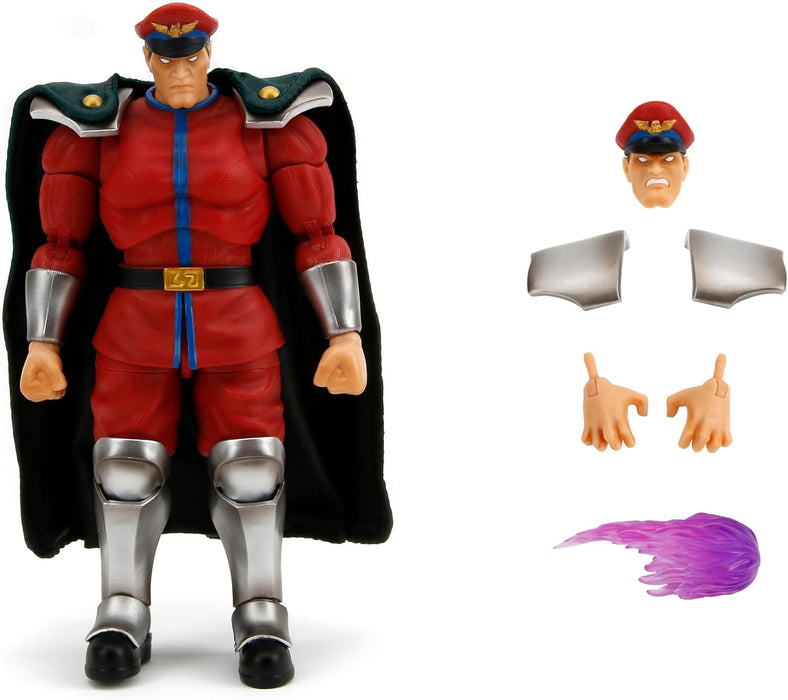 Jada - Street Fighter 2- Articulated figure of M. Bison 15 cm, Collectable, with Interchangeable Hands and Head, Accessories, 20 Articulated Points, Ages 13 (253252030