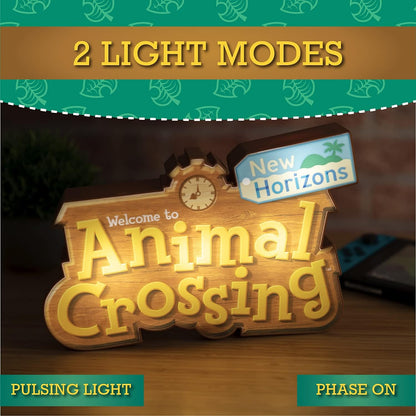 Paladone Lampada Logo Animal Crossing Logo con 2 modalità di luci, Licenza Ufficiale, Merchandising