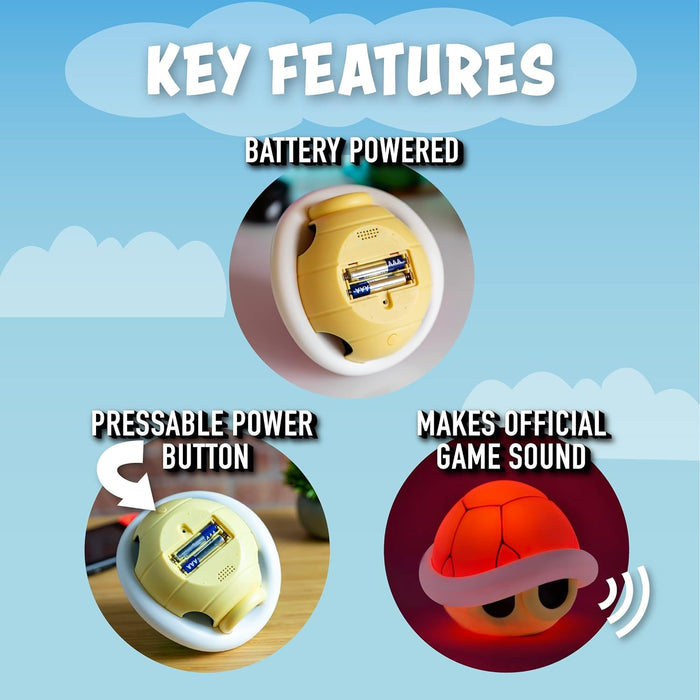 Paladone Super Mario Red Shell Light with Sound | Gaming Home Décor | Officially Licensed Nintendo Merchandise