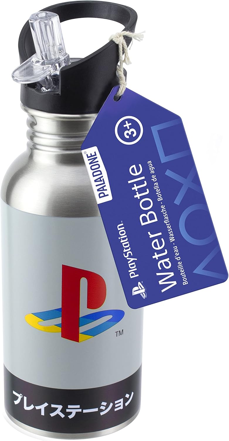 PlayStation Paladone Heritage Stainless Steel Water Bottle, 500 ml, 16.9 fl oz, Multicolored