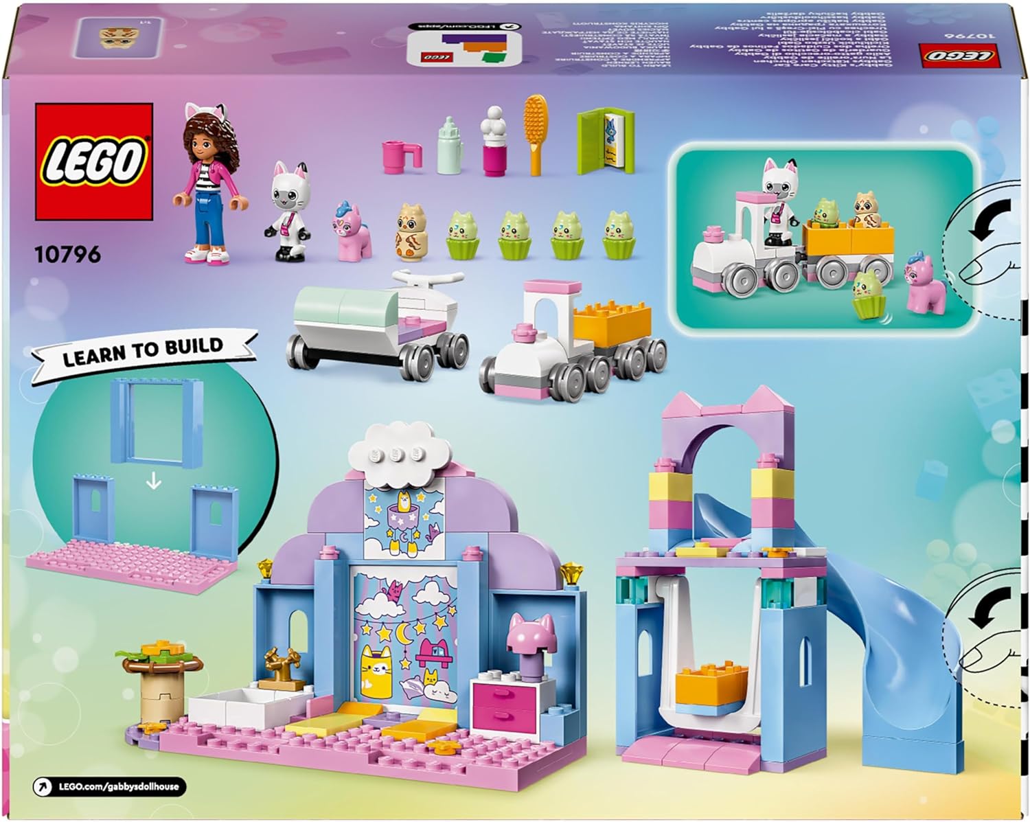 LEGO Gabby’s Dollhouse Gabby’s Kitty Care Ear Animal Playset for Kids, Role-Play Toy for 4 Plus Year Old Girls & Boys, with Slide and Figures, Birthday Gift for Kids 10796