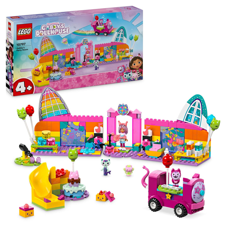 LEGO Gabby’s Dollhouse Gabby’s Party Room Disco Playset for Kids, DJ Entertainment Toy with Slide and Animal Figures, Creative Role Play Gift for 4 Plus Year Old Girls & Boys 10797