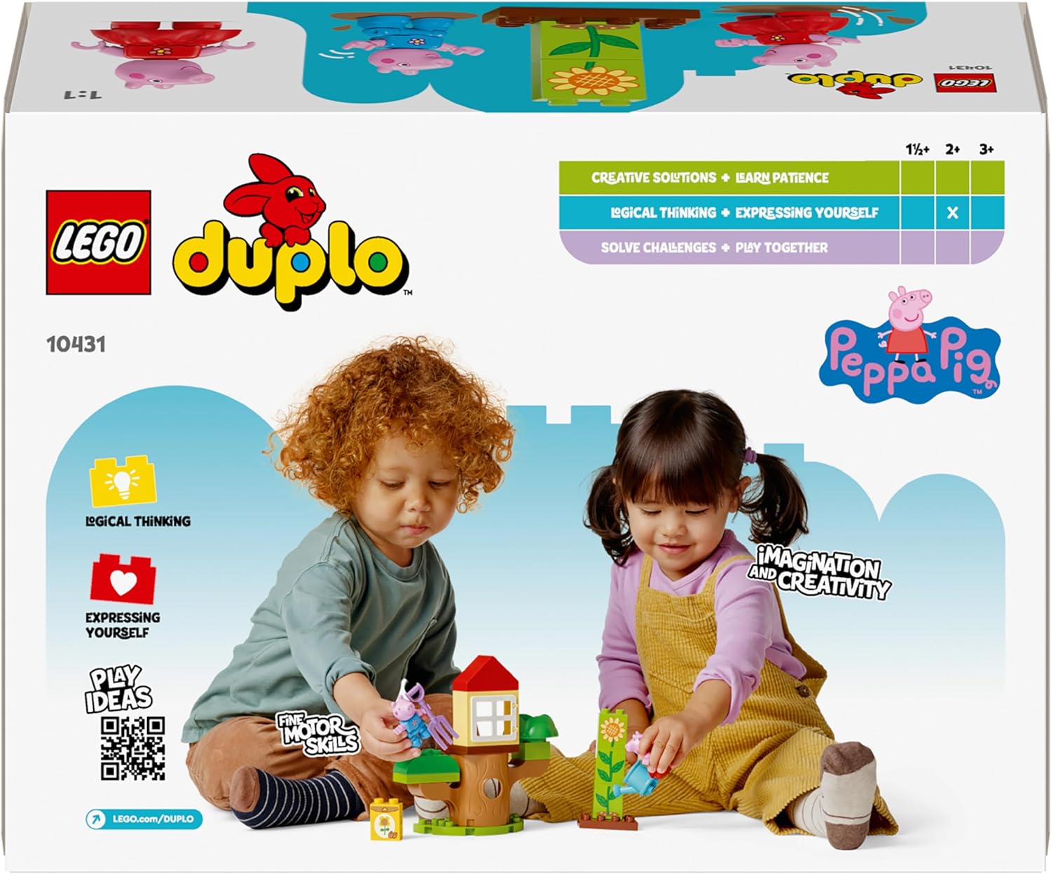 LEGO DUPLO Peppa Pig Garden and Tree House Toy, Includes 2 Figures, Educational Toddler Learning Toys for 2 Plus Year Old Girls & Boys, Birthday Gift Idea 10431