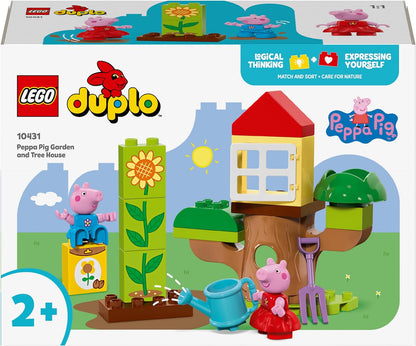 LEGO DUPLO Peppa Pig Garden and Tree House Toy, Includes 2 Figures, Educational Toddler Learning Toys for 2 Plus Year Old Girls & Boys, Birthday Gift Idea 10431