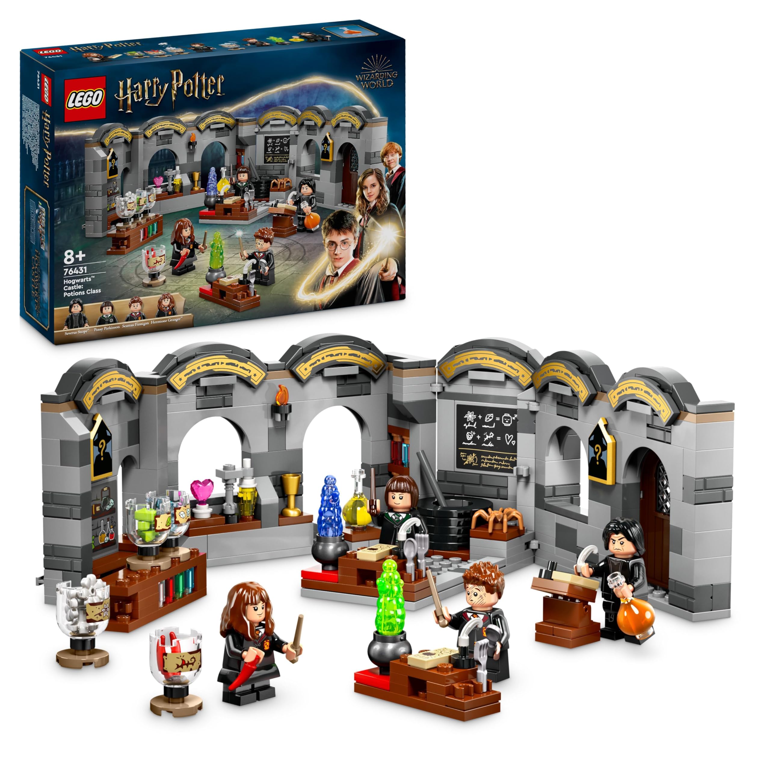 LEGO Harry Potter Hogwarts Castle: Potions Class Set, Buildable Wizarding World Toy for 8 Plus Year Old Boys, Girls & Kids, with 4 Character Minifigures Incl. Hermione Granger, Magical Gift Idea 76431
