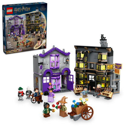 LEGO Harry Potter Olivander e Madama McClan: Abiti per Tutte le Occasioni, 2 Modelli di Negozi Giocattolo da Costruire con 6 Minifigure, Giochi Creativi per Bambini da 8 Anni da Collezione 76439